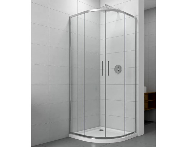 KABINA TUŠ POLUKRUŽNA 80x195 COPEN ATLAS PRO KROM PROZIRNO STAKLO 6 mm