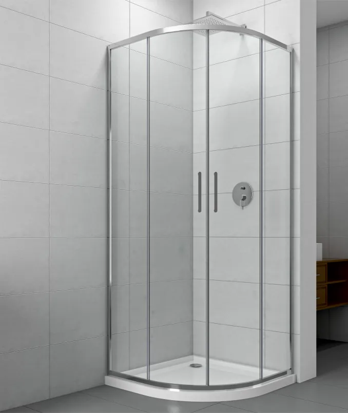 KABINA TUŠ POLUKRUŽNA 80x195 COPEN ATLAS PRO KROM PROZIRNO STAKLO 6 mm