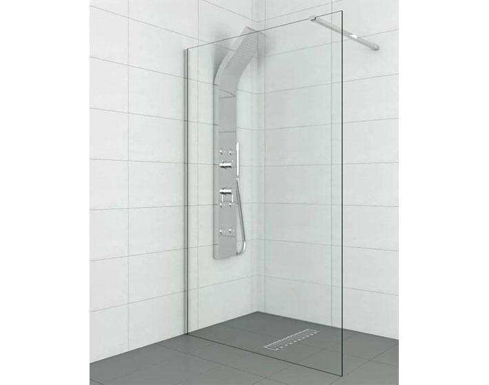 STIJENA TUŠ WALK IN CONCEPT MONTE 90x200 KROM PROZIRNO STAKLO 8mm