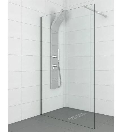 STIJENA TUŠ WALK IN CONCEPT MONTE 90x200 KROM PROZIRNO STAKLO 8mm
