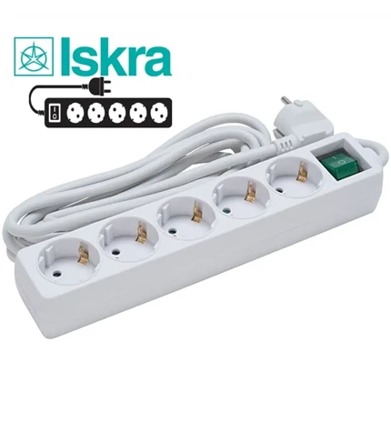 KABEL PRODUŽNI 5/3,0m BIJELI S PREKIDAČ.