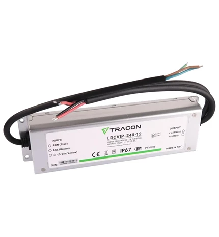 LED DRIVER,ZAŠTIĆENO METALNO KUĆIŠTE 100-240VAC/12VDC,240W,0-20A, IP67