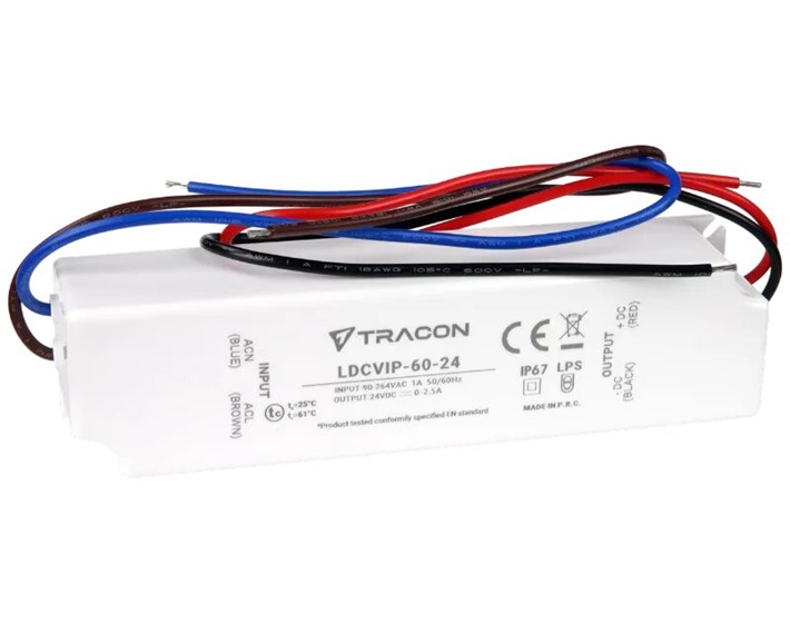 LED DRIVER, ZAŠTIĆENO PLASTIČNO KUĆIŠTE 90-264VAC/24VDC,60W,0-2,5A, IP67