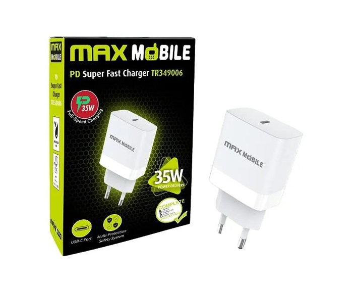 PUNJAČ KUČNI MAXMOBILE PD SUPER FAST CHARGE TYPE C TR349006 35W