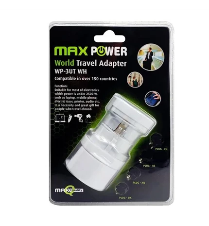ADAPTER UNIVERZALNI PUTNI MAXPOWER WP-3UT WH BIJELI