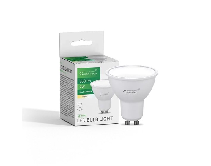 ŽARULJA LED GREEN TECH 7W, 4000K, GU10, IP20, SANAN CHIP