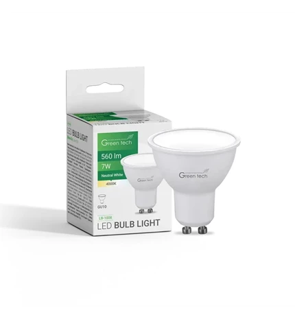 ŽARULJA LED GREEN TECH 7W, 4000K, GU10, IP20, SANAN CHIP