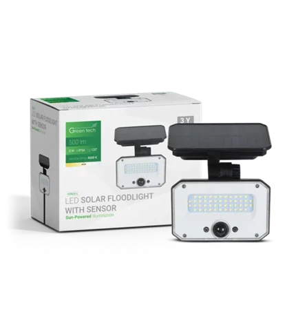 REFLEKTOR LED SOLARNI GREEN TECH 5W, 4000K, IP65, 500 LM