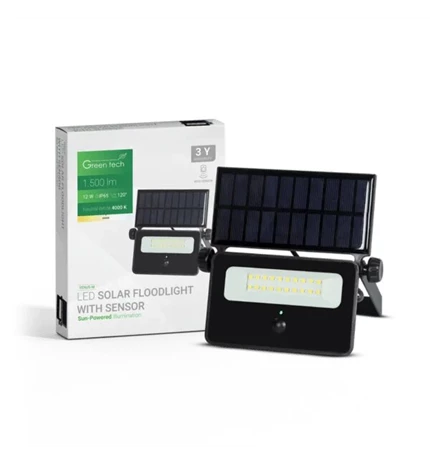 REFLEKTOR LED SOLARNI GREEN TECH 12W, 4000K, IP65, 1500 LM