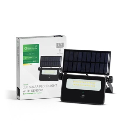 REFLEKTOR LED SOLARNI GREEN TECH 12W, 4000K, IP65, 1500 LM