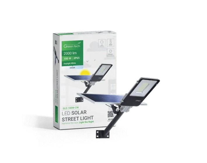 SVJETILJKA LED ZIDNA GREEN TECH 100W, 6000K, IP65, SOLAR