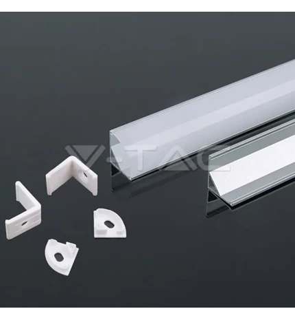 PROFIL ALUMINIJSKI KUTNI ZA LED RASVJETU MILKI POKROV 2000x15,8mm