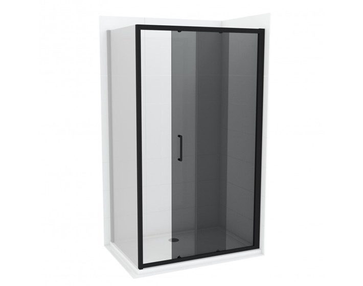 PARAVAN 110X1950 CONCEPT ATLAS BLACK 6MM STAKLO PROZIRNO PROFIL CRNI MAT