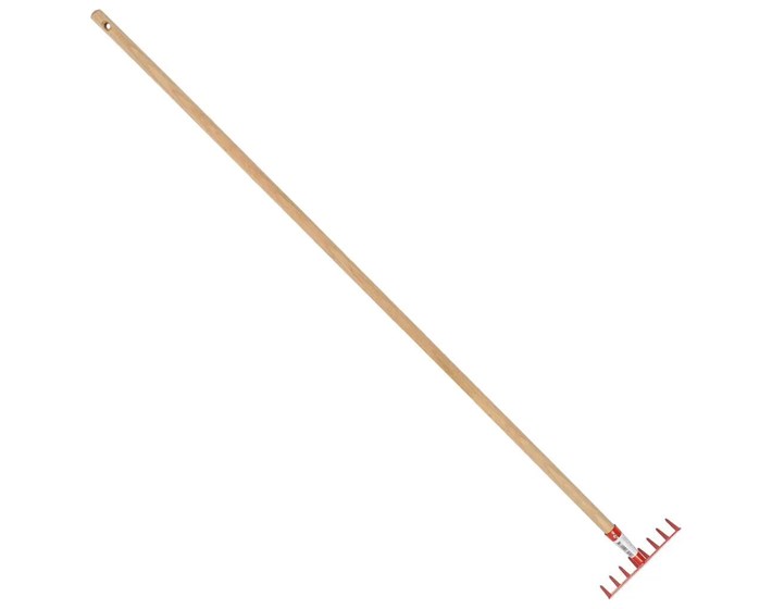 GRABLJE VRTNE 8 ZUBA S DRŠKOM OD 140cm CRVENA