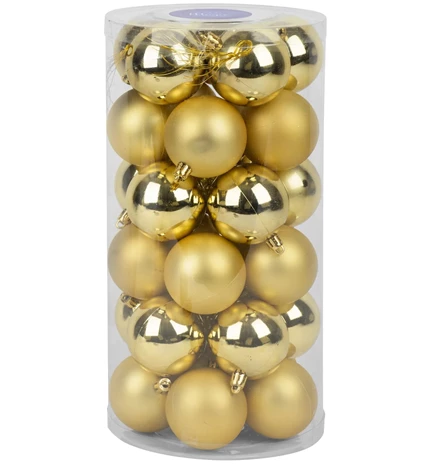 KUGLICE BOŽIĆNE 30/1 6cm ZLATNE