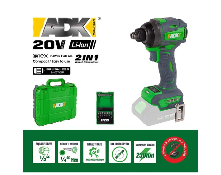 ODVIJAČ UDARNI AKU SF4F110 ADK ENEX 20 V BL 1/4"