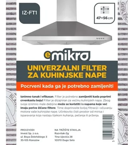 FILTER ZA NAPU UNIVERZALNI IZ-FT1 ANTIGREASE