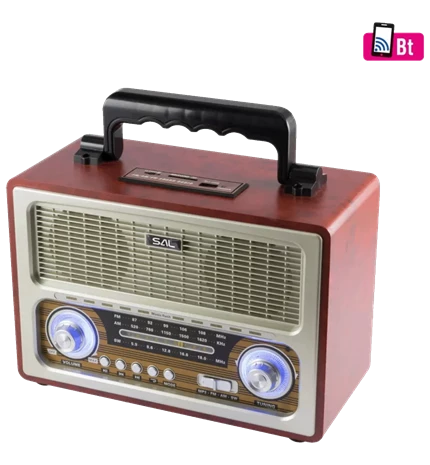 ZVUČNIK BEŽIČNI SAL RRT3 BLUETOOTH FM MP3 AUX RETRO DIZAJN