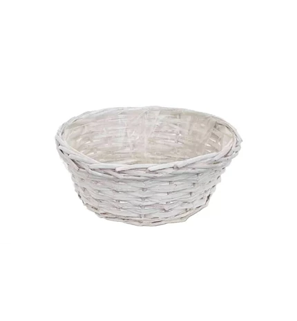 CVJETNJAK PLETENI OVALNI BIJELI 90-22-9/FEHER 24x10 cm