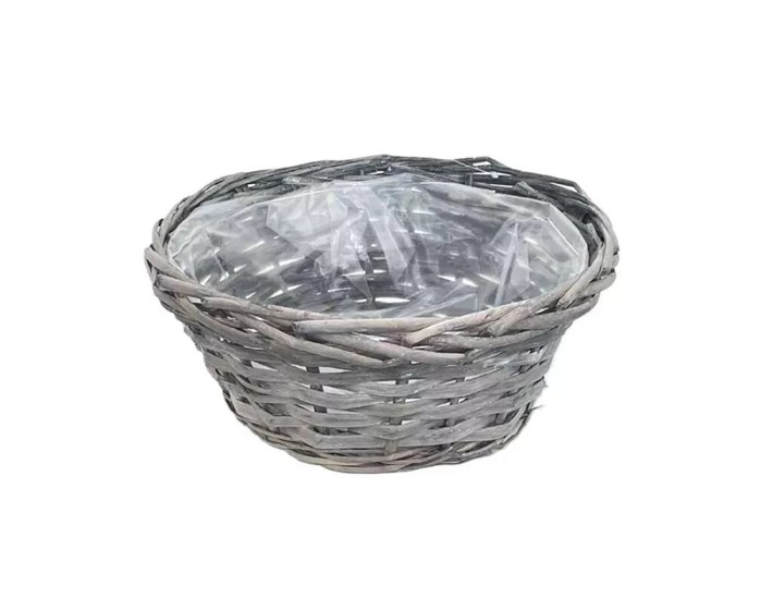 CVJETNJAK PLETENI OVALNI SIVI 90-22-9/SZURKE 24x10 cm