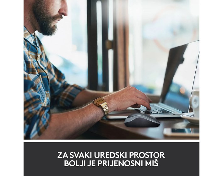 MIŠ OPTIČKI LOGITECH M185 BEŽIČNI USB SIVI