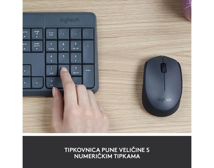 TIPKOVNICA+MIŠ LOGITECH MK235 BEŽIČNI USB CRNA