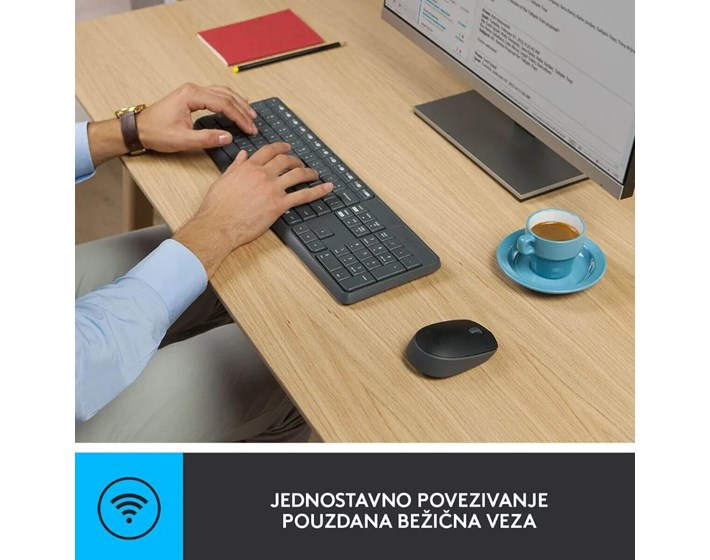 TIPKOVNICA+MIŠ LOGITECH MK235 BEŽIČNI USB CRNA