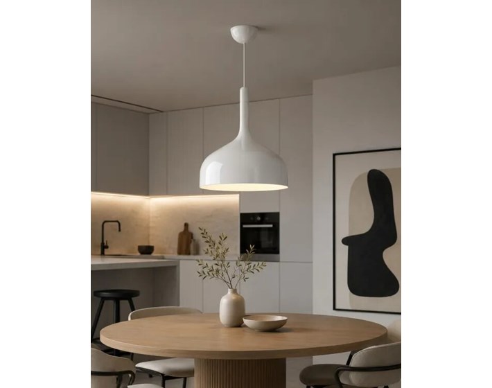 SVJETILJKA VISEĆA VELA D300 1x40W E27 IP20 GLOSSY WHITE