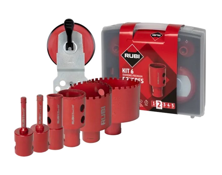 BUŠAČ RUPA ZA KERAMIKU DIJAMANT PREMIUM fi 6,8,20,35,50,68 mm M14 + VAKUM VODILI