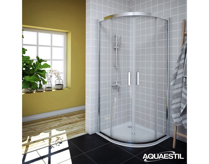 KABINA TUŠ 90x90x200 SAVANA POLUKRUŽNA SILVER/PROZIRNO STAKLO
