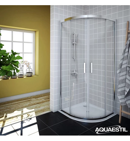 KABINA TUŠ 90x90x200 SAVANA POLUKRUŽNA SILVER/PROZIRNO STAKLO
