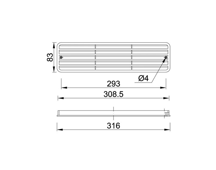 ODZRAČNIK ZA VRATA 150x410 mm SMEĐI
