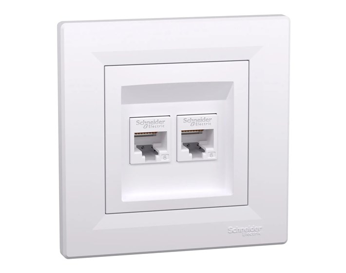 UTIČNICA KOMPJ.2xRJ45 CAT6 UTP BIJELA ASFORA