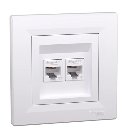 UTIČNICA KOMPJ.2xRJ45 CAT6 UTP BIJELA ASFORA