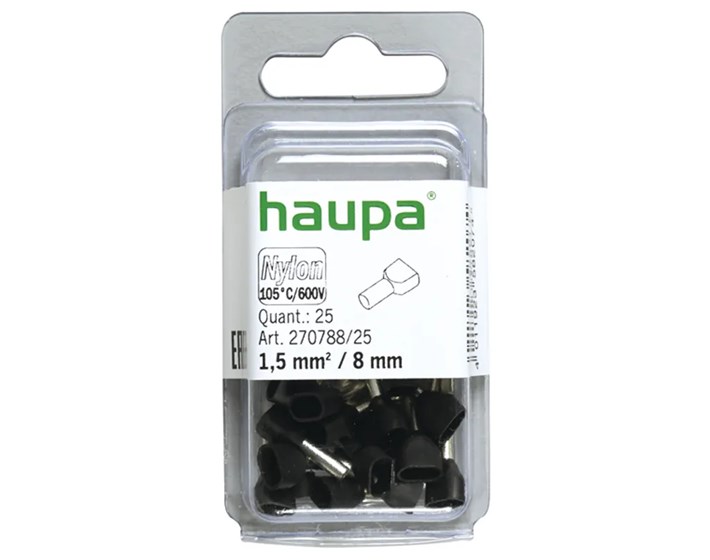 TULJAK IZOLIRANI DUPLI 1,5/8 CRNI pak.25/1