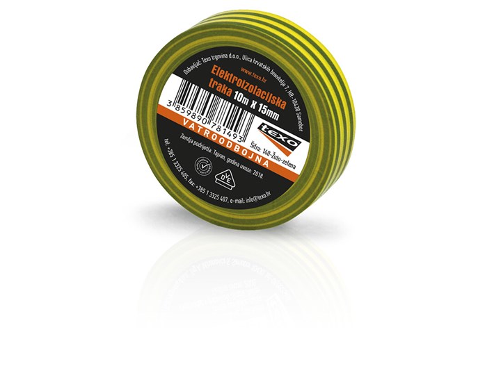 VRPCA IZOLIR 10mx15mm TEXO-ŽUTO-ZELENA