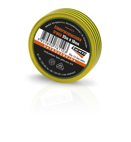 VRPCA IZOLIR 25mx19mm TEXO-ŽUTO-ZELENA