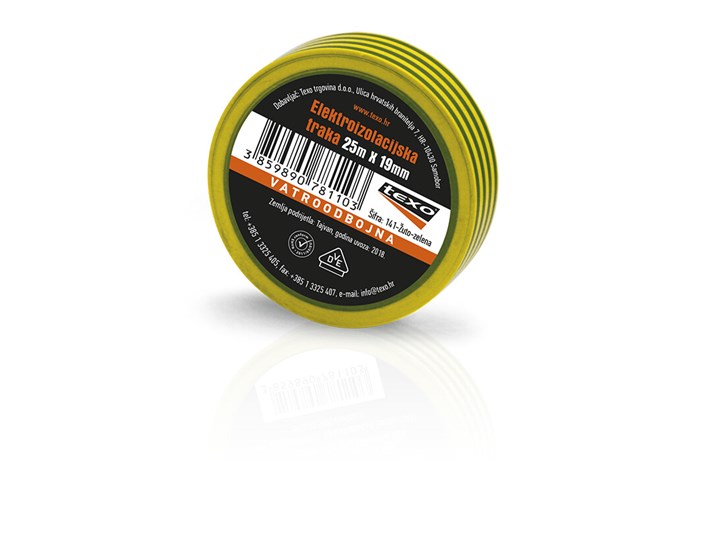 VRPCA IZOLIR 25mx19mm TEXO-ŽUTO-ZELENA