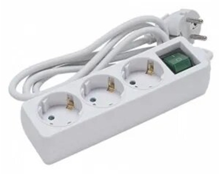 KABEL PRODUŽNI 3/1,5m BIJELI S PREKIDAČ.