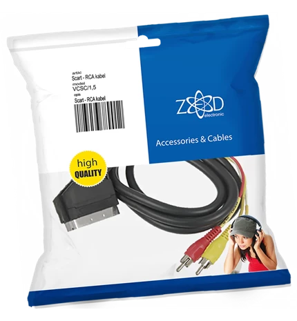 KABEL SCART-CINCH S PREKIDAČEM l=1,5 met