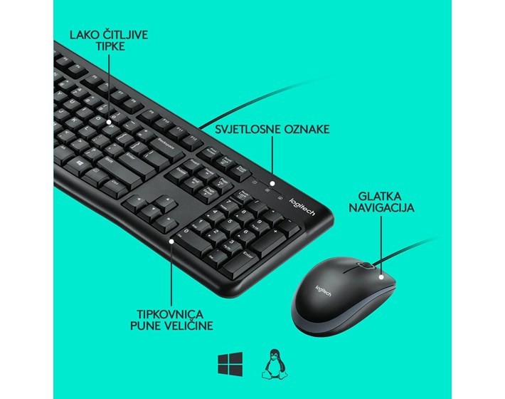 TIPKOVNICA+MIŠ SET LOGITECH MK120