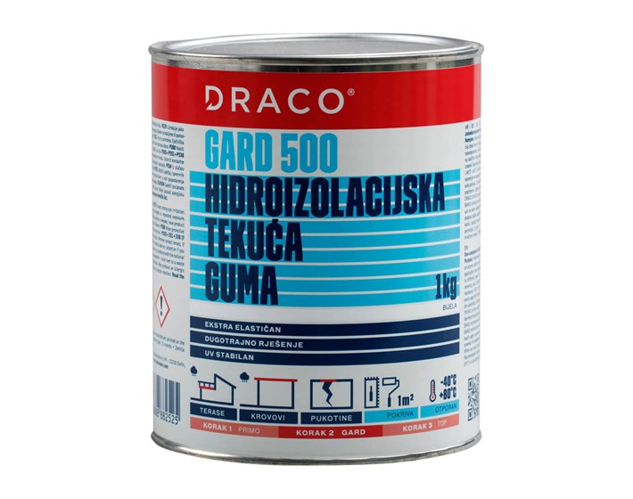 HIDROIZOLACIJSKA TEKUĆA GUMA DRACO 500 BIJELA 1kg